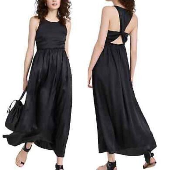REVOLVE Munthe Villima Maxi Dress, Lightweight Charmeuse Pleated Skirt Ruffle - Picture 3 of 12